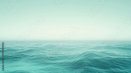Wallpaper Mural A serene ocean view with a calming gradient background transitioning from mint green to white Torontodigital.ca