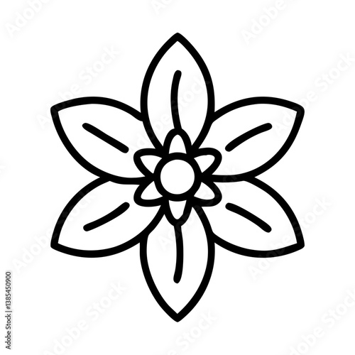 anemopsis yerba mansa flower vector icon, simple black outline line icon of anemopsis yerba mansa flower, flower vector line art icon