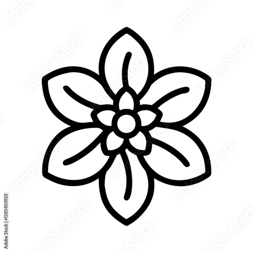 anemopsis yerba mansa flower vector icon, simple black outline line icon of anemopsis yerba mansa flower, flower vector line art icon