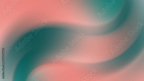 An elegant abstract background featuring soft coral and teal color blends with smooth flowing curves. Ideal for modern designs, digital presentations, and artistic visual content.
