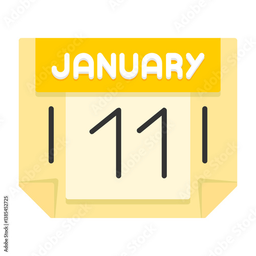 11 January Flat Style Icon