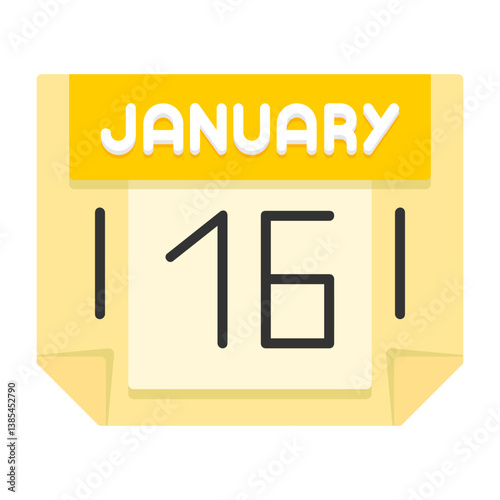 16 January Flat Style Icon