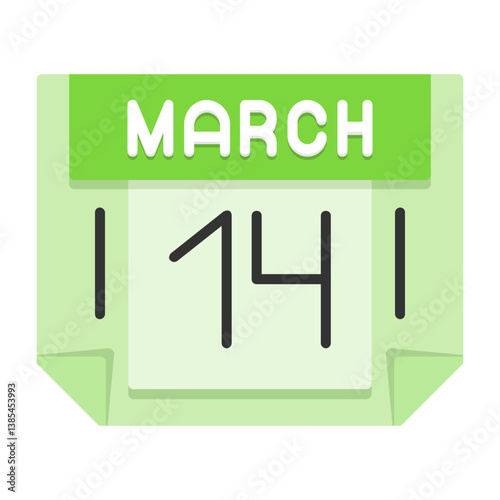 14 March Flat Style Icon