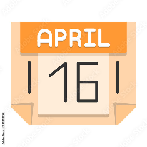 16 April Flat Style Icon