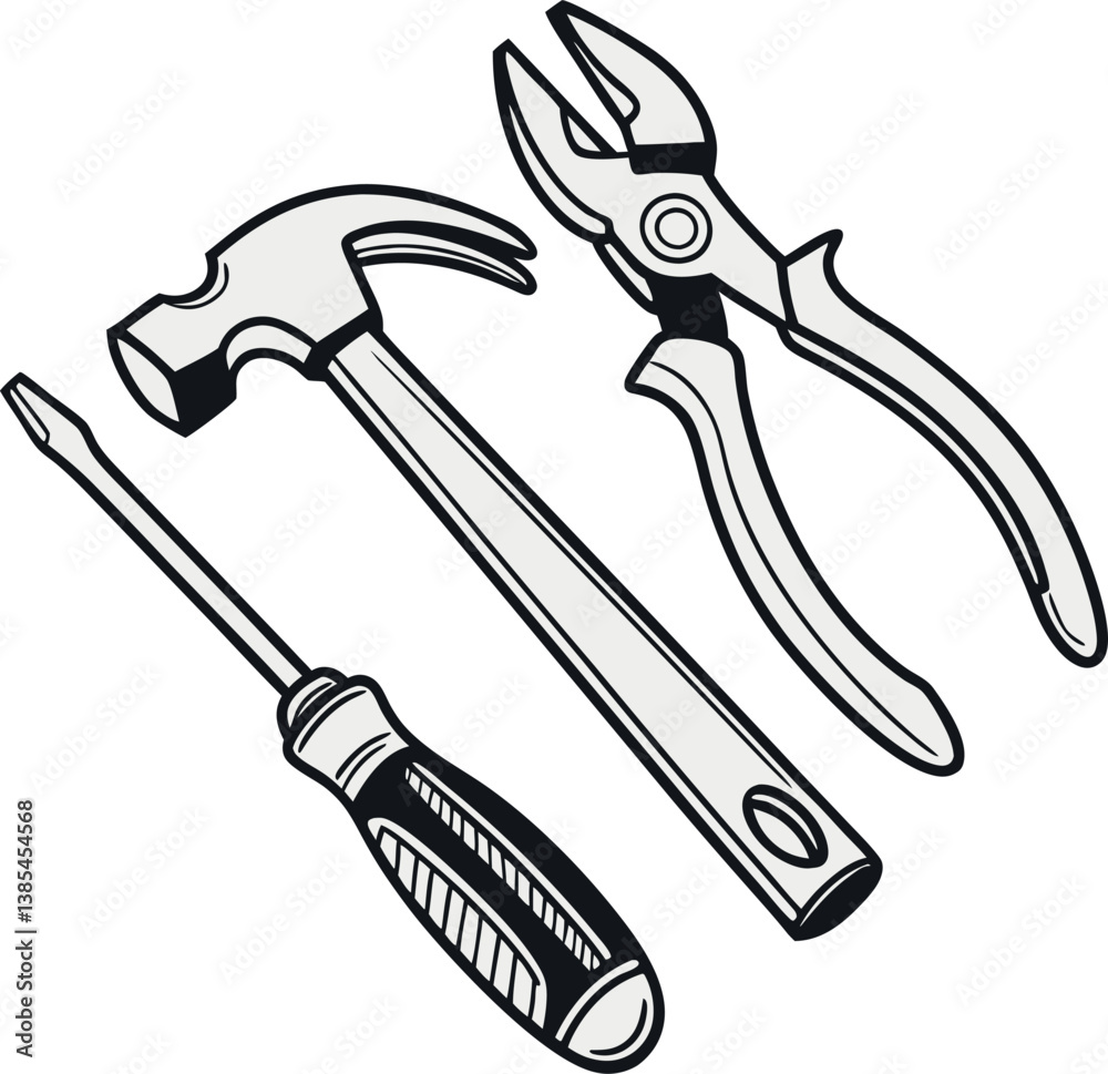 Set of Tools Vector Art for Designers
