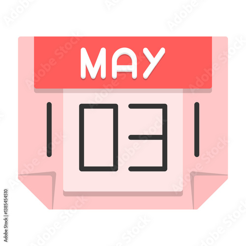3 May Flat Style Icon