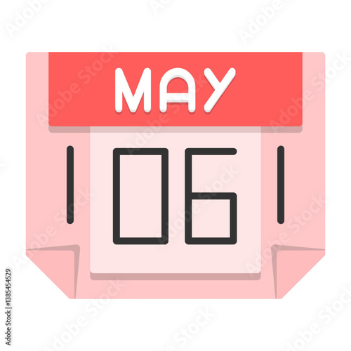 6 May Flat Style Icon