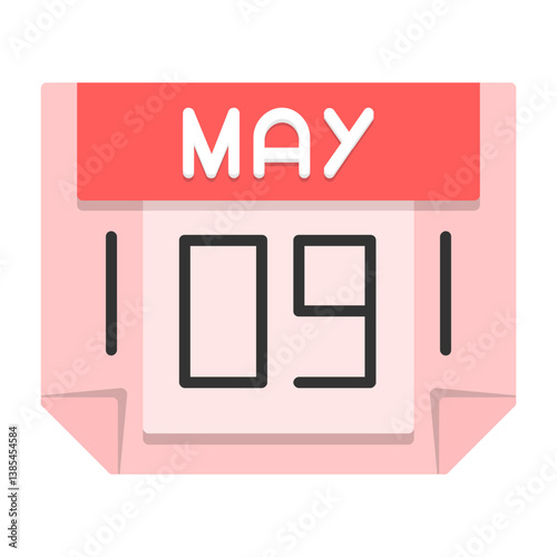9 May Flat Style Icon
