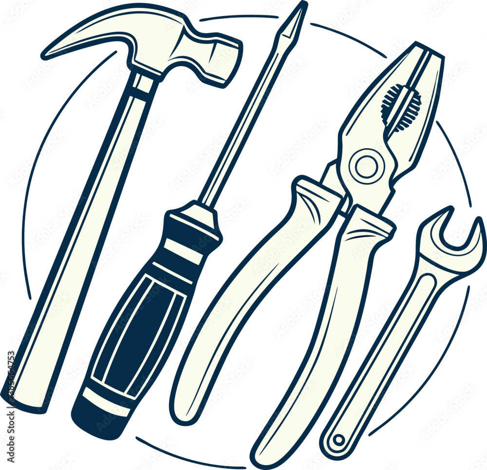 Set of Tools Vector Art for Designers