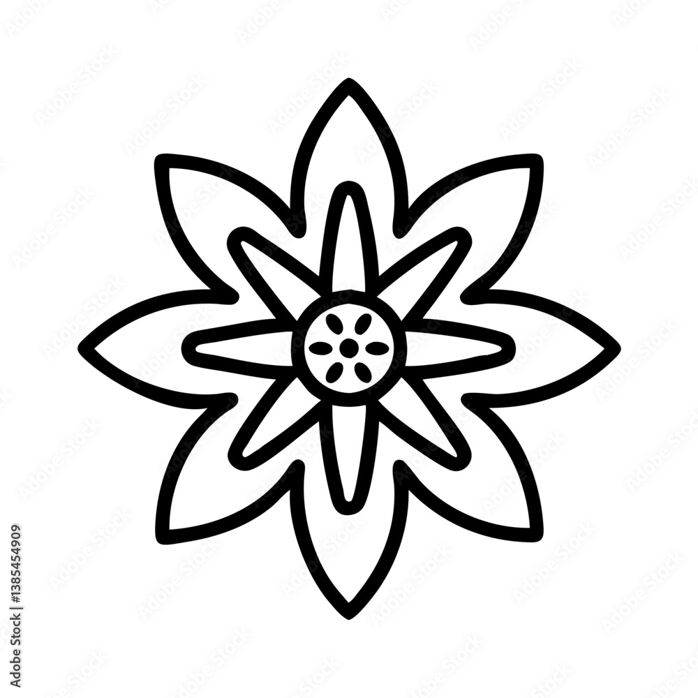 passionflower flower vector icon, simple black outline line icon of passionflower flower, flower vector line art icon passionflower flower vector icon, simple black outline line icon of passionflower flower, flower vector line art icon
