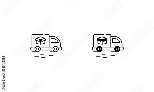 Delivery Truck icons set vector stock illustration