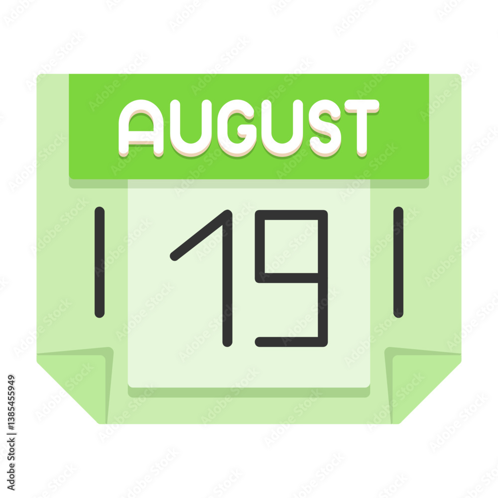 19 August Flat Style Icon 19 August Flat Style Icon