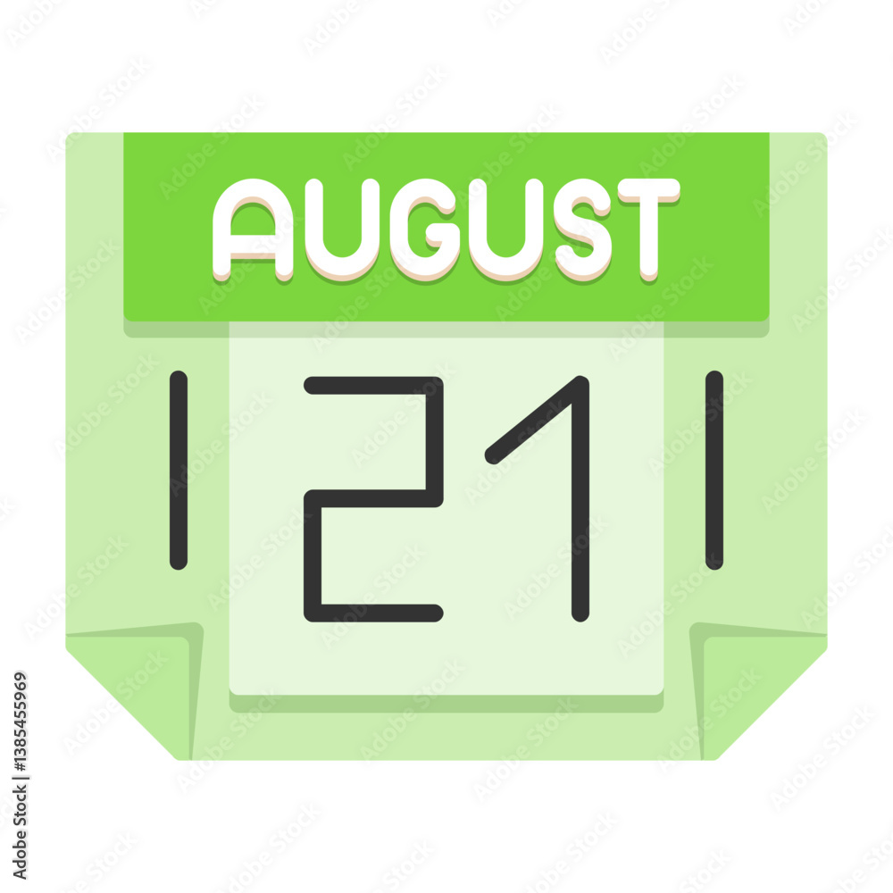 21 August Flat Style Icon 21 August Flat Style Icon