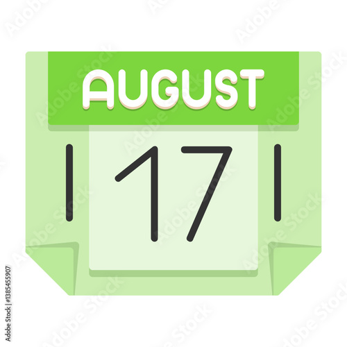 17 August Flat Style Icon