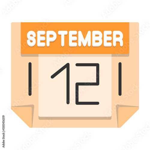 12  September Flat Style Icon