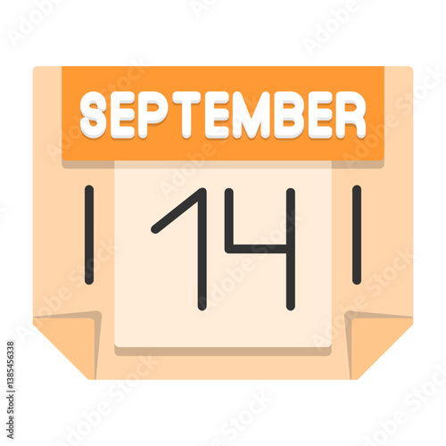 14  September Flat Style Icon