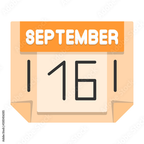 16  September Flat Style Icon
