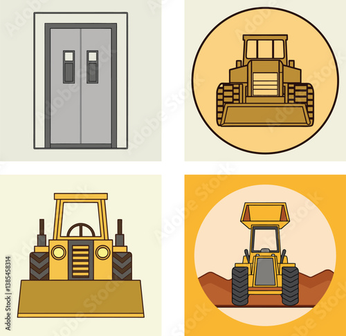 vector illustration of a tractor