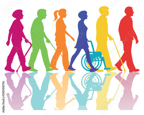 Diverse People with Disabilities: Inclusion, Accessibility, and Equal Rights Illustrated.