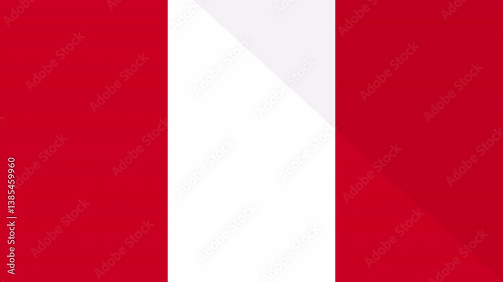 Animation of the appearance and disappearance of a flat flag 2D Peru