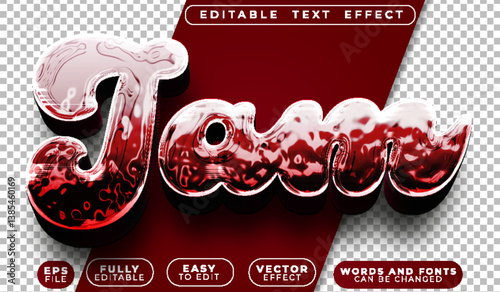 Jam Sweet Candy Red Fully Editable Vector Text File