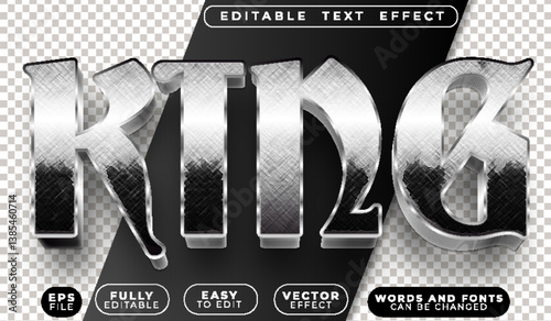 King Kingdom Royal Black and White Fully Editable Vector Text File