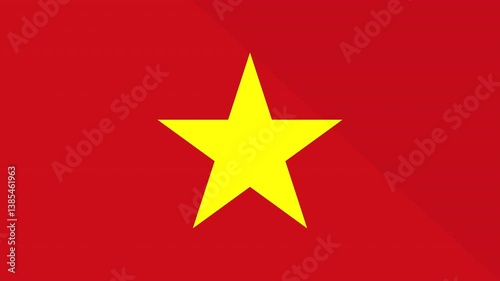 Animation of the appearance and disappearance of a flat flag 2D Vietnam