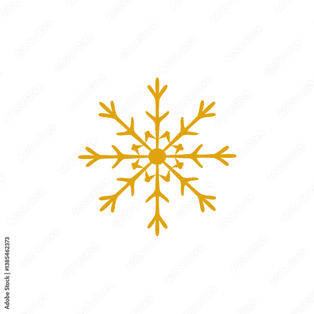 Obraz premium golden snowflake illustration