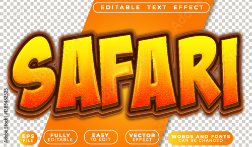 Safari Jungle Wildlife Forest Fully Editable Vector Text File