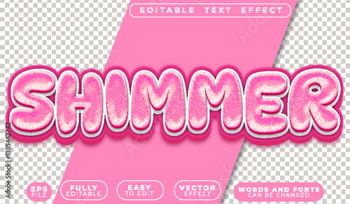 Shimmer Pink Shine Fully Editable Vector Text File