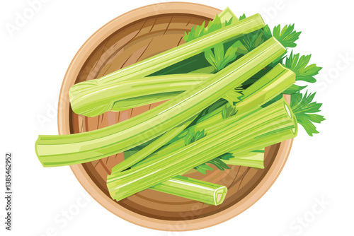 Fresh celery isolated on white background