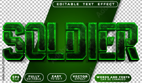 Soldier War Army Green Fully Editable Vector Text File