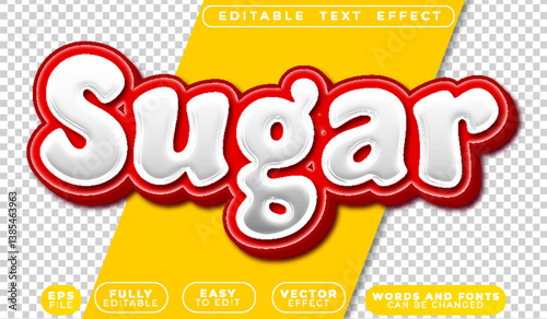 Sugar White Sweet Fully Editable Vector Text File