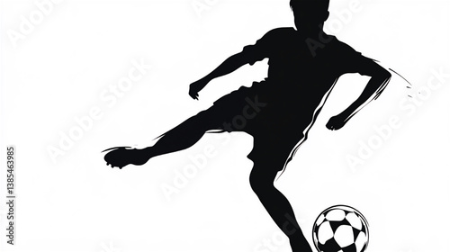 モノクロのサッカー選手	