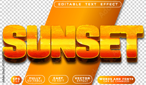Summer Sunset Sun Fully Editable Vector Text File