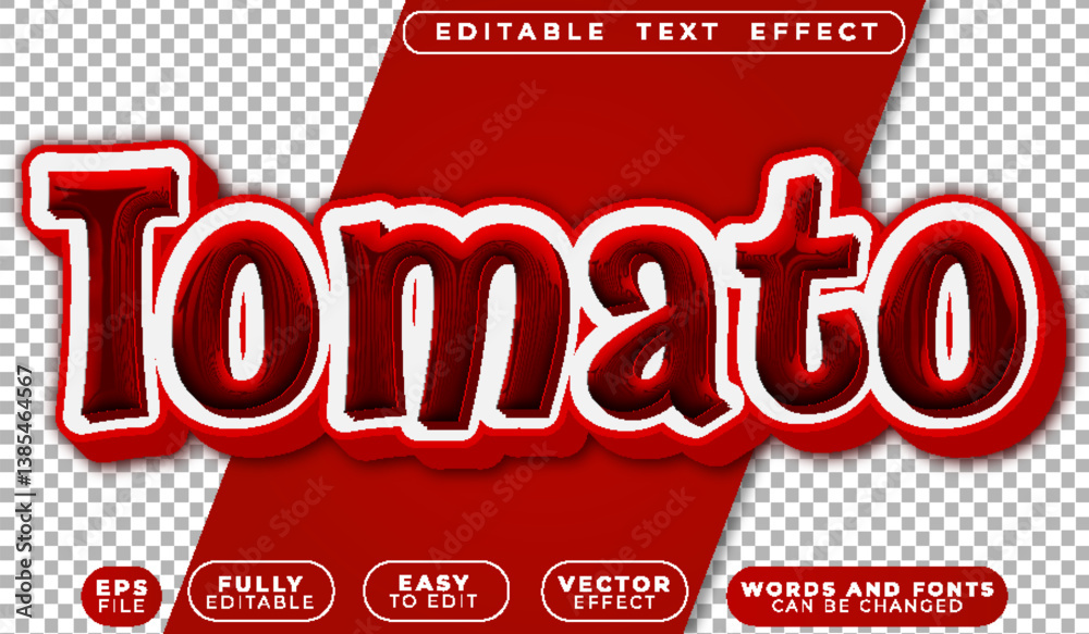 Fototapeta premium Tomato Red VegetableFully Editable Vector Text File