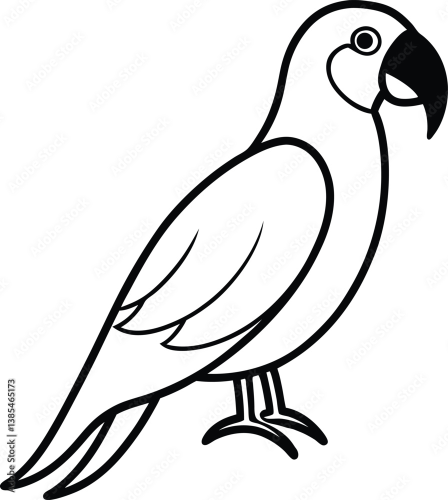 Obraz premium African parrot vector art illustration.