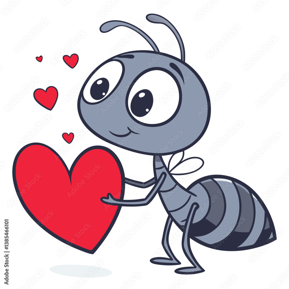 Fototapeta premium cute ant in white background