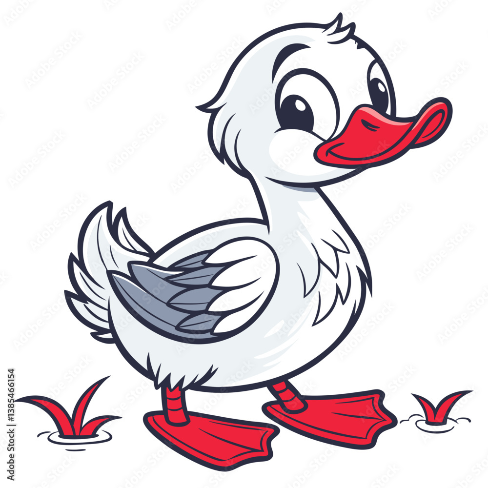Obraz premium cute duck in white background