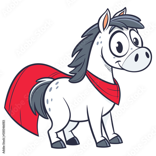 cute horse in white background photo