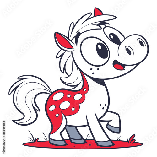 cute horse in white background photo