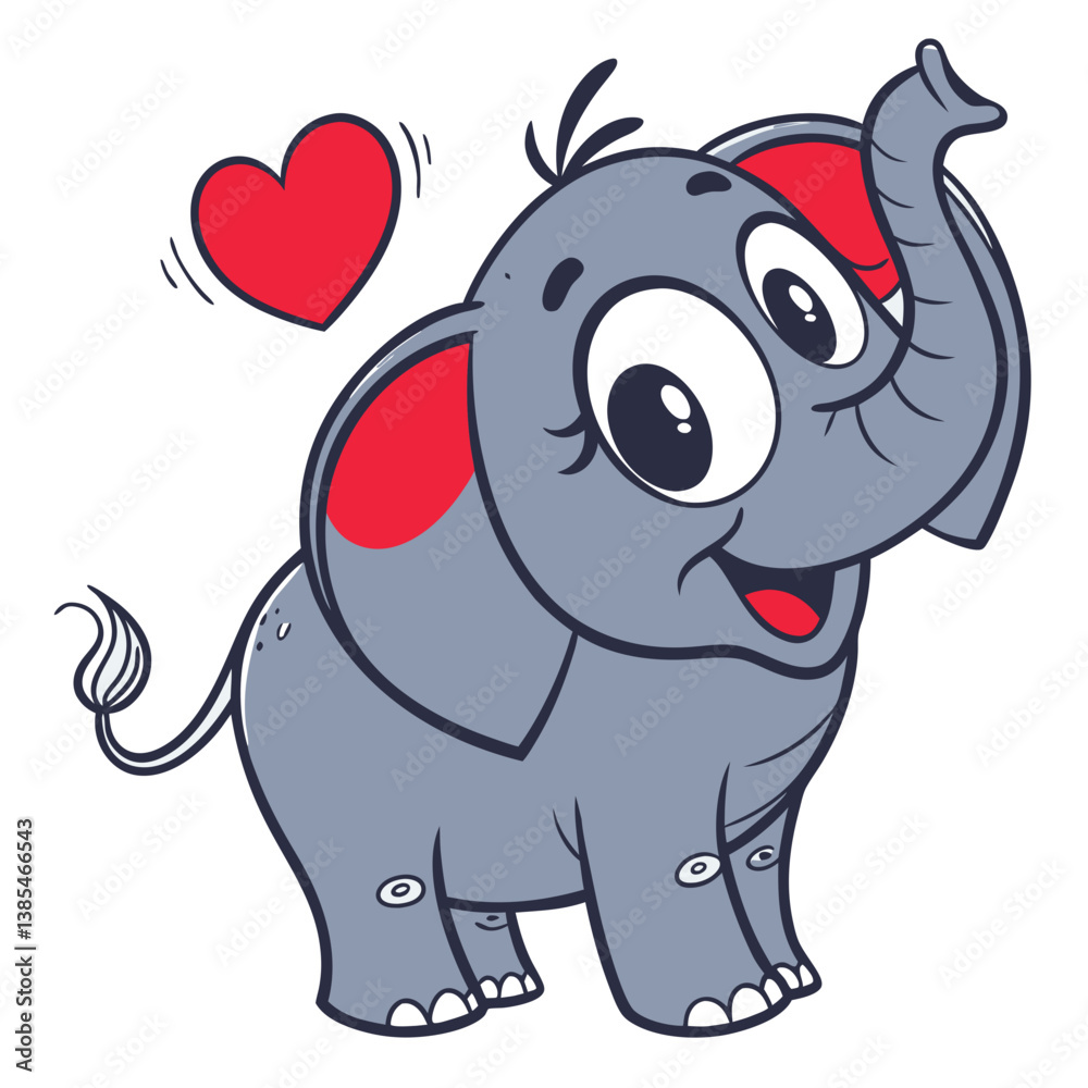 Obraz premium cute elephant in white background