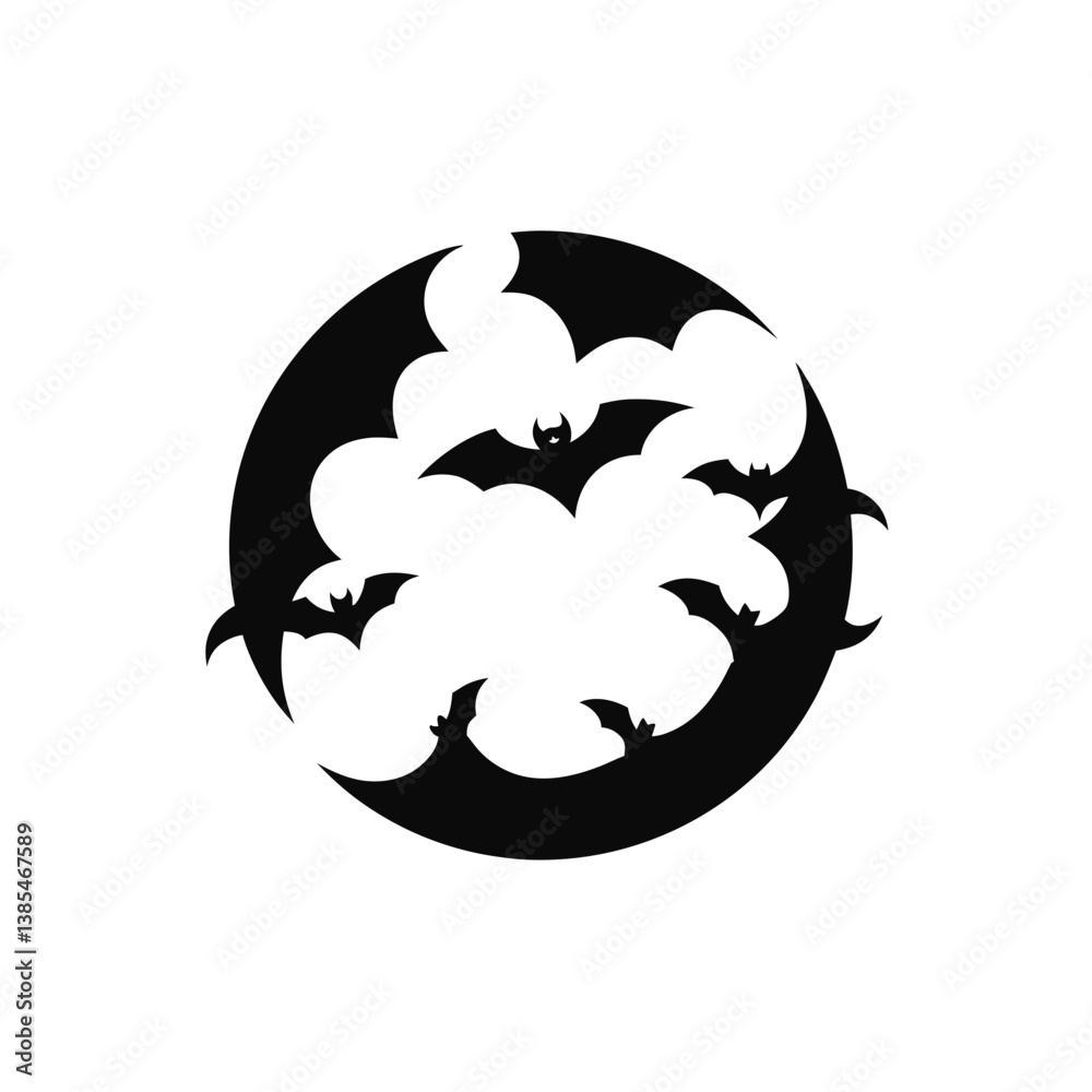 bats flying in circle formation vector illustration bats flying in circle formation vector illustration