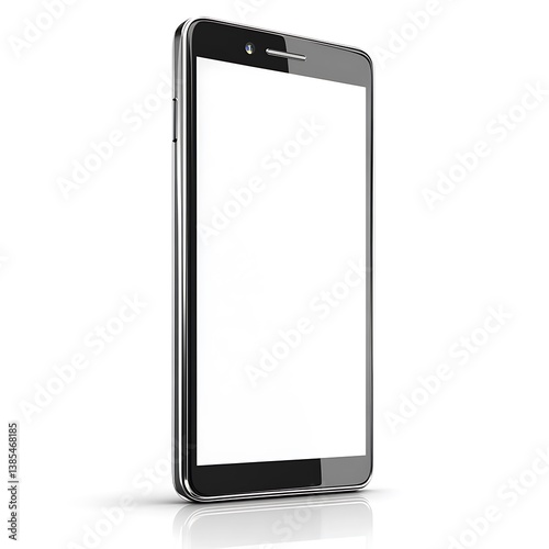 Modern Smartphone with Blank White Screen for High-End Digital Use. photo