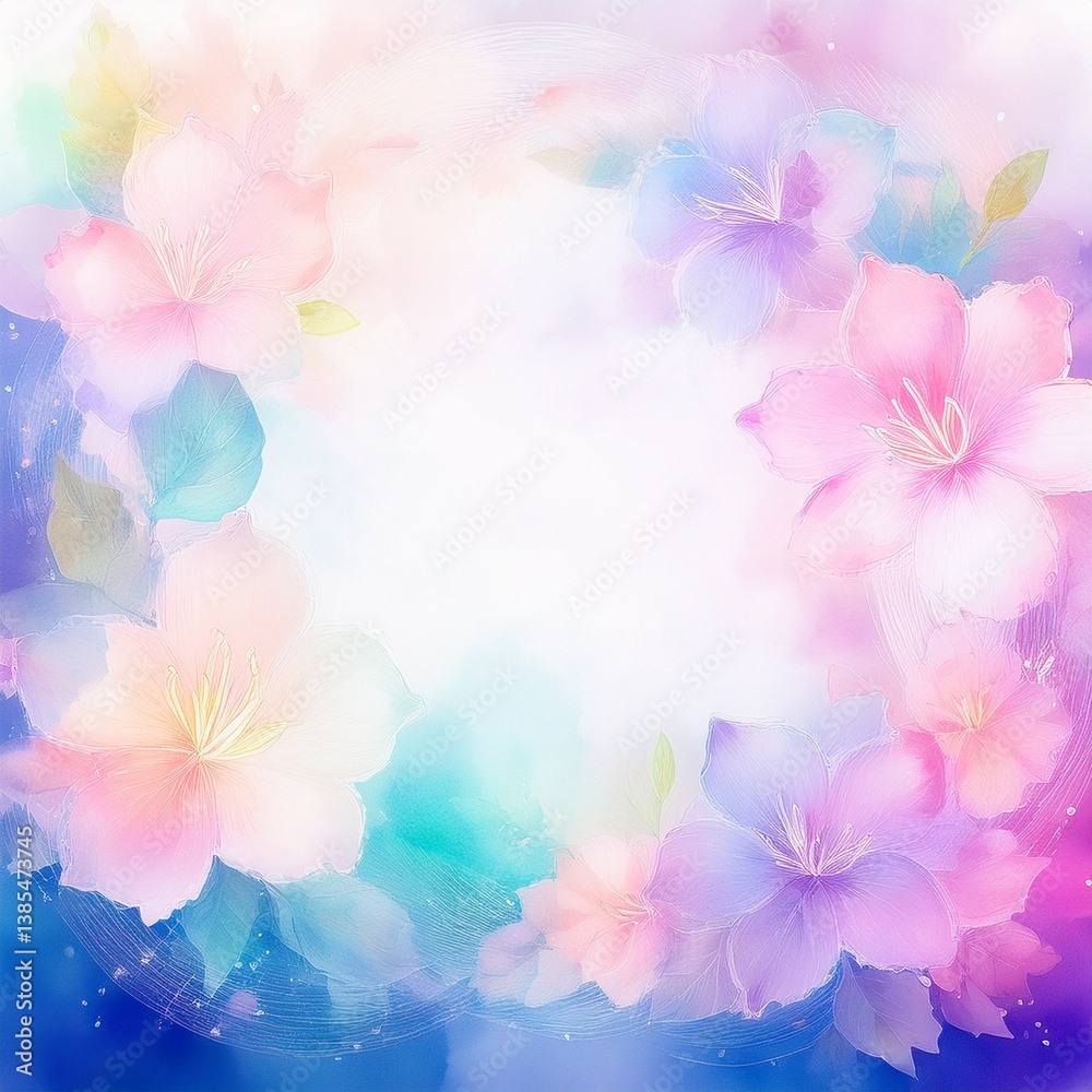 Obraz premium beautiful abstract border frame spring colorful azalea flowers with space for copy background, graphic resource