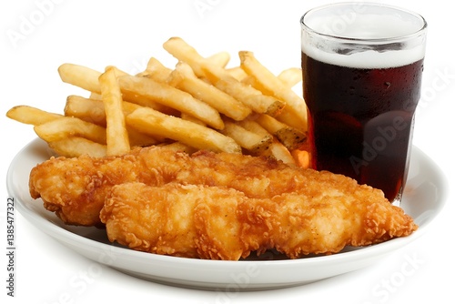 Fried Fish and Fries Meal with Soda