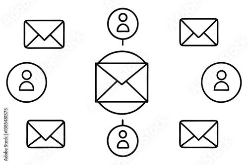 Email Client Line Art Design for Digital Artwork and Illustration 