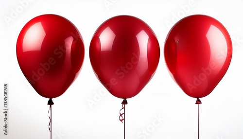 red balloons isolated on white
