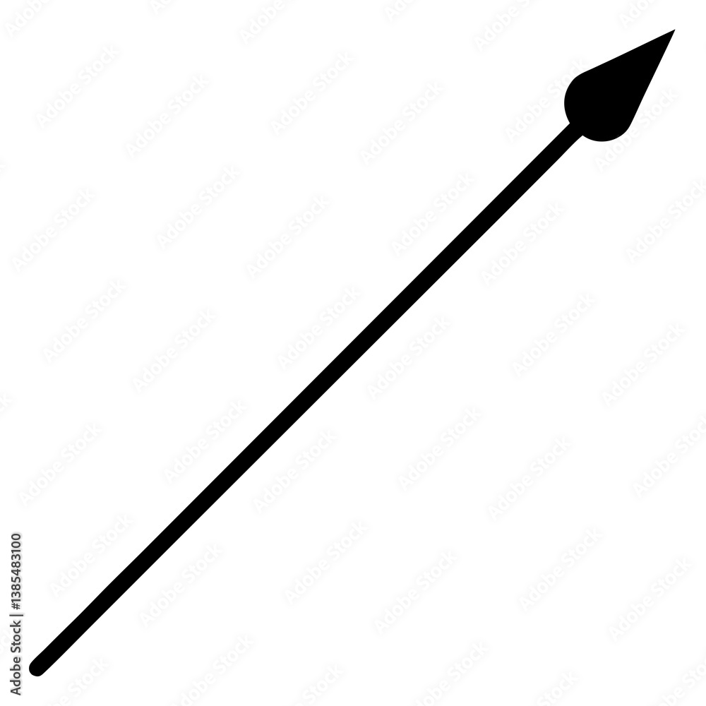 Obraz premium Pointer Stick Flat vector silhouette icon