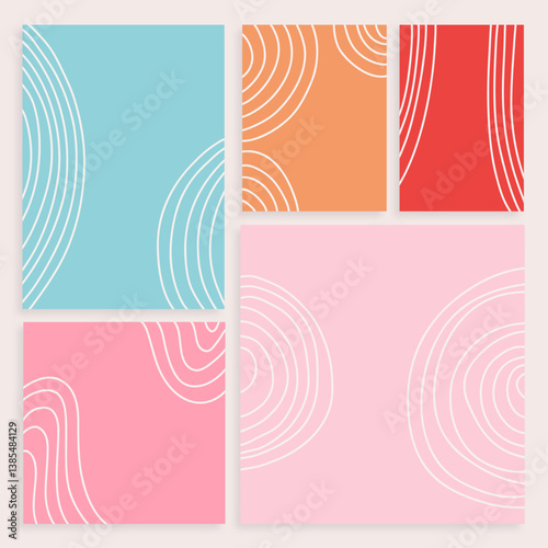 Playful Abstract Wavy Vector Background Set